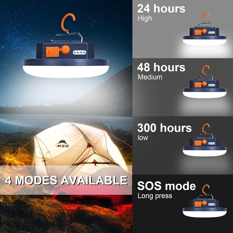 iodoo 7800mAh 3000LM Flashlight Portable LED Camping Lantern Rechargeable Light 30W with Digital Power Display and Magnet , IPX5 Waterproof Tent Lights Power Failure Emergency Light - Image 4